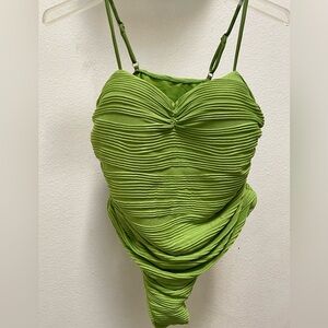 Matte Collection Swimsuit - Lime Green One Piece Swimsuit.
